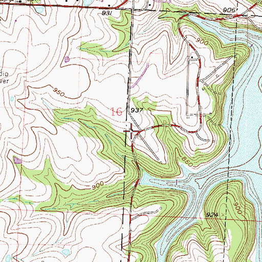 Topographic Map of Jackson County Sheriff's Office, MO