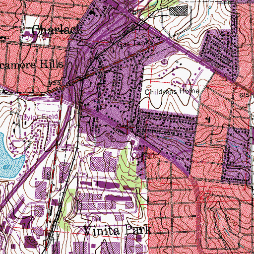 Topographic Map of Charlack Police Department, MO