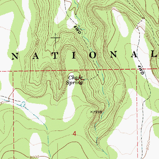 Topographic Map of Chase Spring, AZ