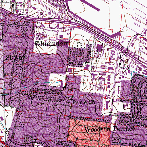 Topographic Map of Edmundson Police Department, MO