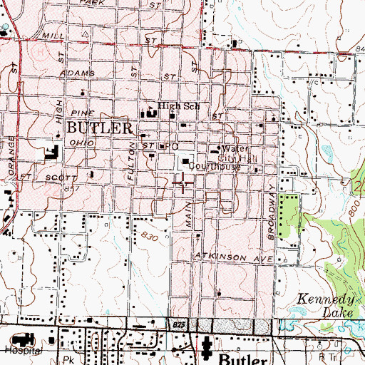 Topographic Map of Bates County Sheriff's Office, MO