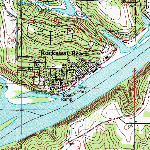 Topographic Map of Rockaway Beach Police Department, MO