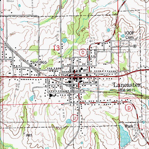 Topographic Map of Schuyler County Sheriff's Office, MO
