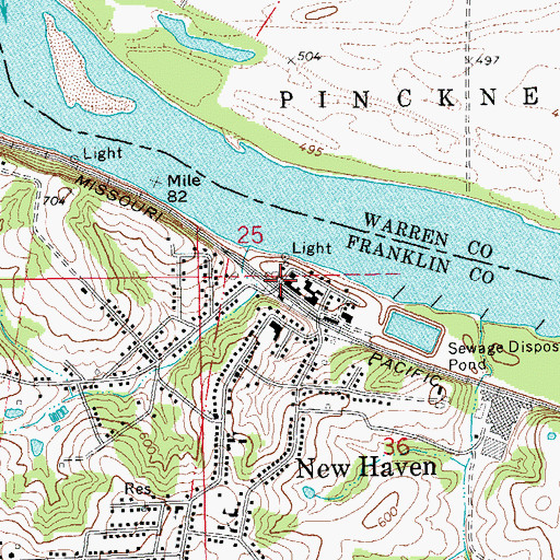 Topographic Map of New Haven Police Department, MO