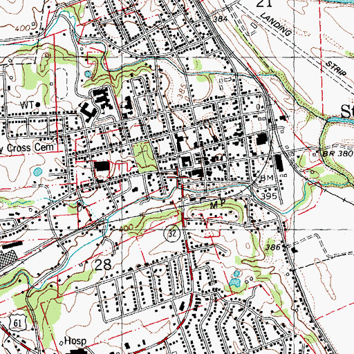Topographic Map of Sainte Genevieve Police Department, MO