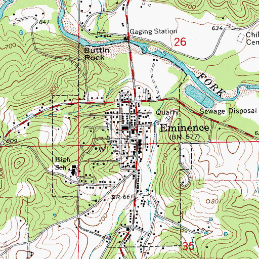 Topographic Map of Shannon County Sheriff's Office, MO