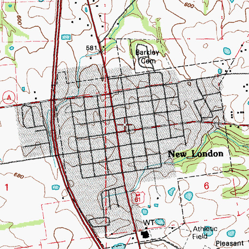 Topographic Map of Ralls County Sheriff's Office, MO
