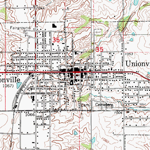 Topographic Map of Putnam County Sheriff's Office, MO