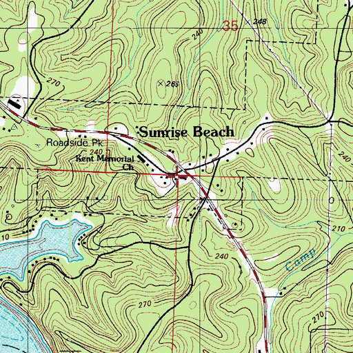 Topographic Map of Sunrise Beach Police Department, MO
