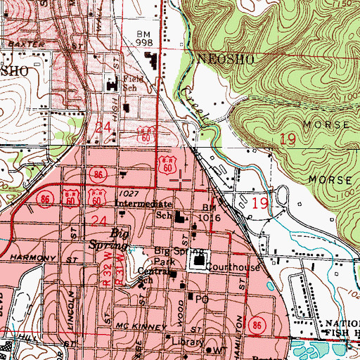 Topographic Map of Newton County Sheriff's Office, MO