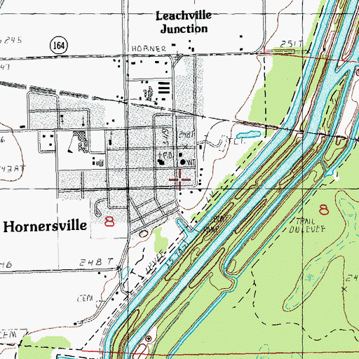 Topographic Map of Hornersville Police Department, MO