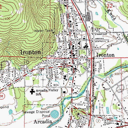 Topographic Map of Iron County Sheriff's Office, MO