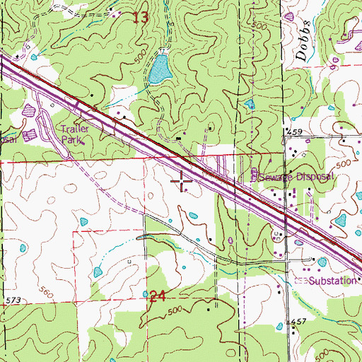 Topographic Map of Missouri State Highway Patrol Troop E, MO