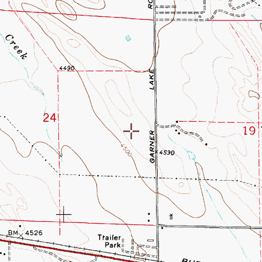 Topographic Map of Wyoming Highway Patrol District 4 Division L, WY
