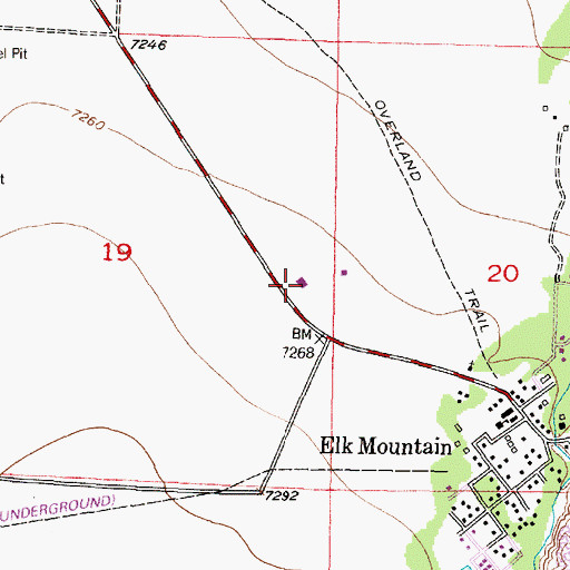Topographic Map of Wyoming Highway Patrol District 1 Division P, WY