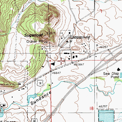 Topographic Map of Wyoming Highway Patrol District 1 Division Q, WY
