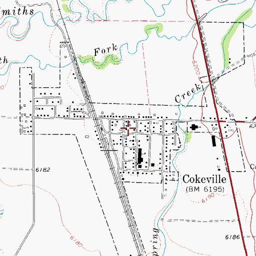 Topographic Map of Cokeville Police Department, WY