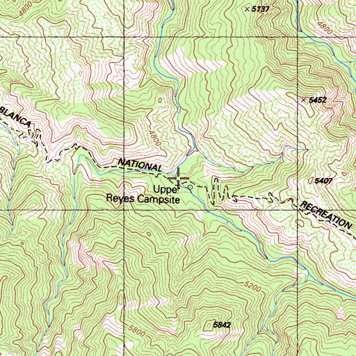 Topographic Map of Upper Reyes Campground, CA