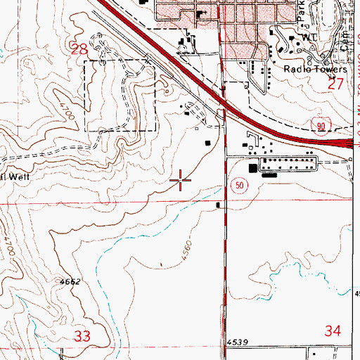 Topographic Map of Campbell County Sheriff's Office, WY