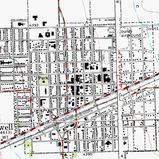 Topographic Map of Powell Police Department, WY