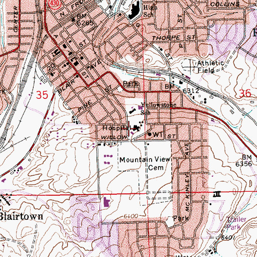 Topographic Map of Sweetwater County Sheriff's Office, WY