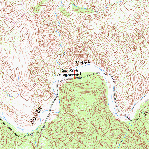 Topographic Map of Red Rock Campground, CA