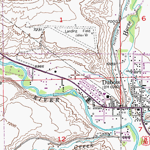 Topographic Map of Dubois Sheriff's Office, WY