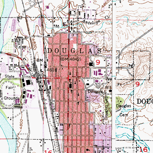 Topographic Map of Converse County Sheriff's Office, WY