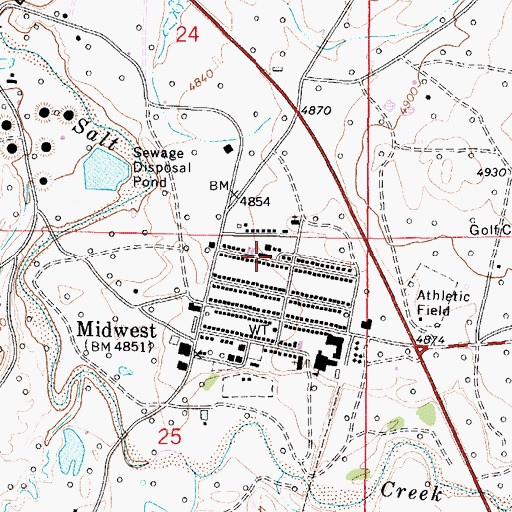 Topographic Map of Midwest Police Department, WY
