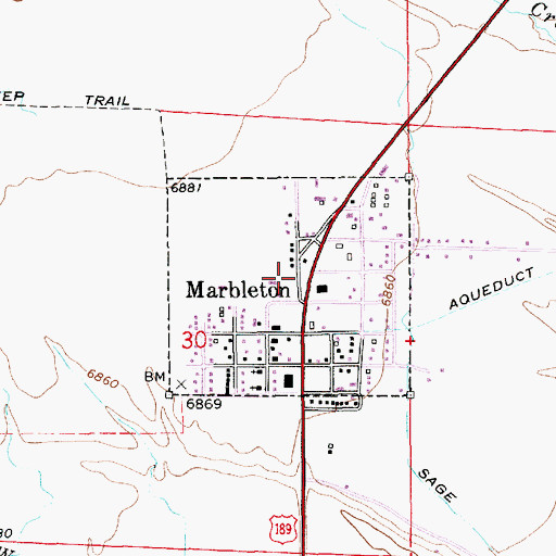 Topographic Map of Sublette County Sheriff, WY