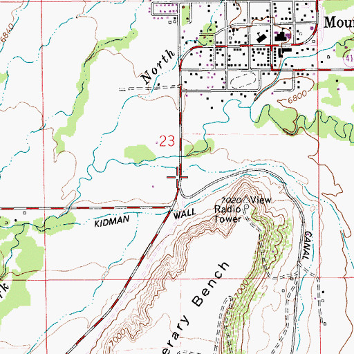 Topographic Map of Uinta County Sheriff's Office Mountain View, WY