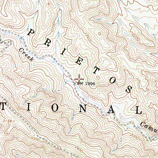 Topographic Map of Middle Camuesa Campground, CA