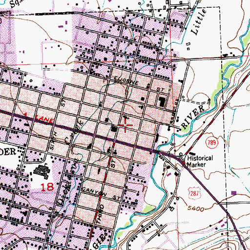 Topographic Map of Lander Police Department, WY