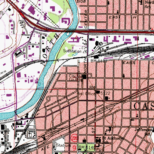 Topographic Map of Natrona County Sheriff's Office, WY