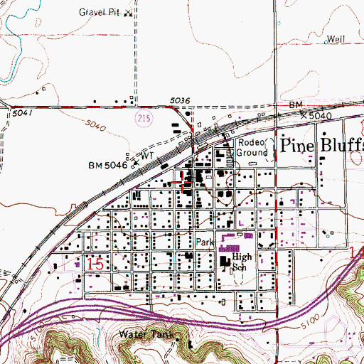 Topographic Map of Laramie County Sheriff's Office Eastern District, WY