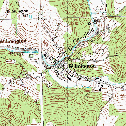 Topographic Map of Wilmington Police Department, VT