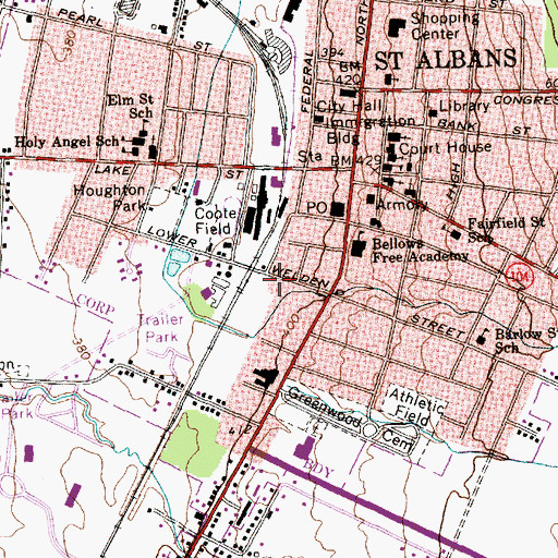 Topographic Map of Saint Albans Police Department, VT