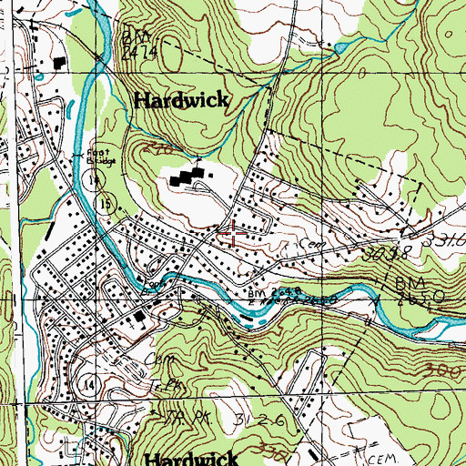 Topographic Map of Hardwick Police Department, VT