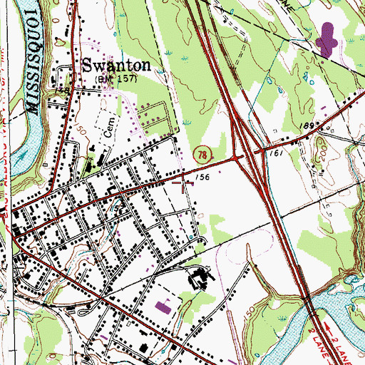 Topographic Map of Swanton Police Department, VT