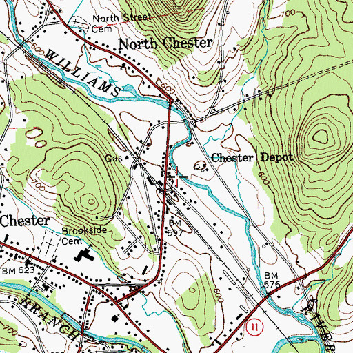 Topographic Map of Chester Police Department, VT