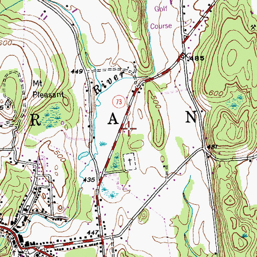 Topographic Map of Brandon Police Department, VT