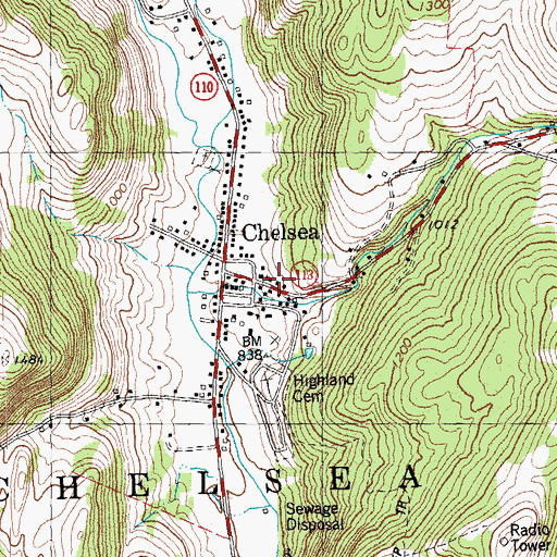 Topographic Map of Orange County Sheriff's Office, VT