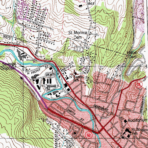 Topographic Map of Barre City Police Department, VT