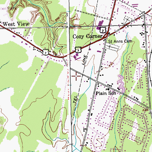 Topographic Map of Milton Police Department, VT
