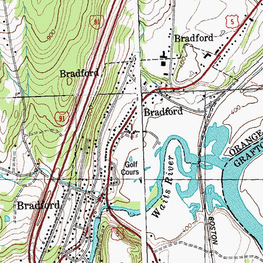 Topographic Map of Bradford Police Department, VT