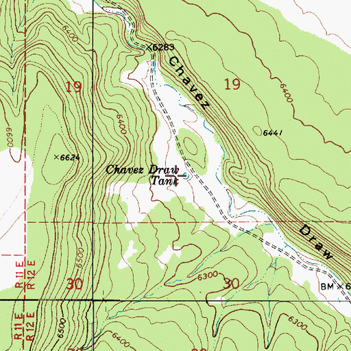 Topographic Map of Chavez Draw Tank, AZ