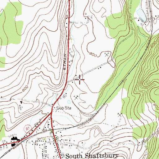 Topographic Map of Vermont State Police Troop B Shaftsbury Barracks, VT