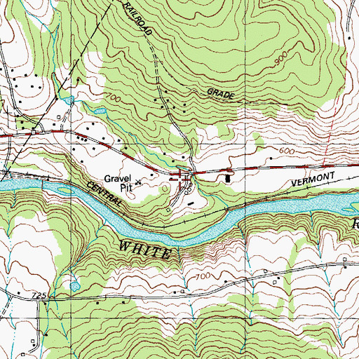 Topographic Map of Vermont State Police Troop B Royalton Barracks, VT
