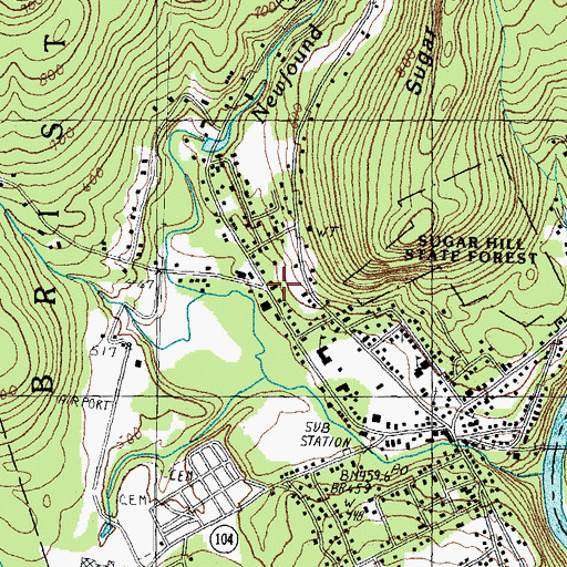 Topographic Map of Bristol Police Dept, NH