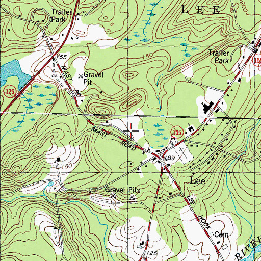 Topographic Map of Lee Police Department, NH